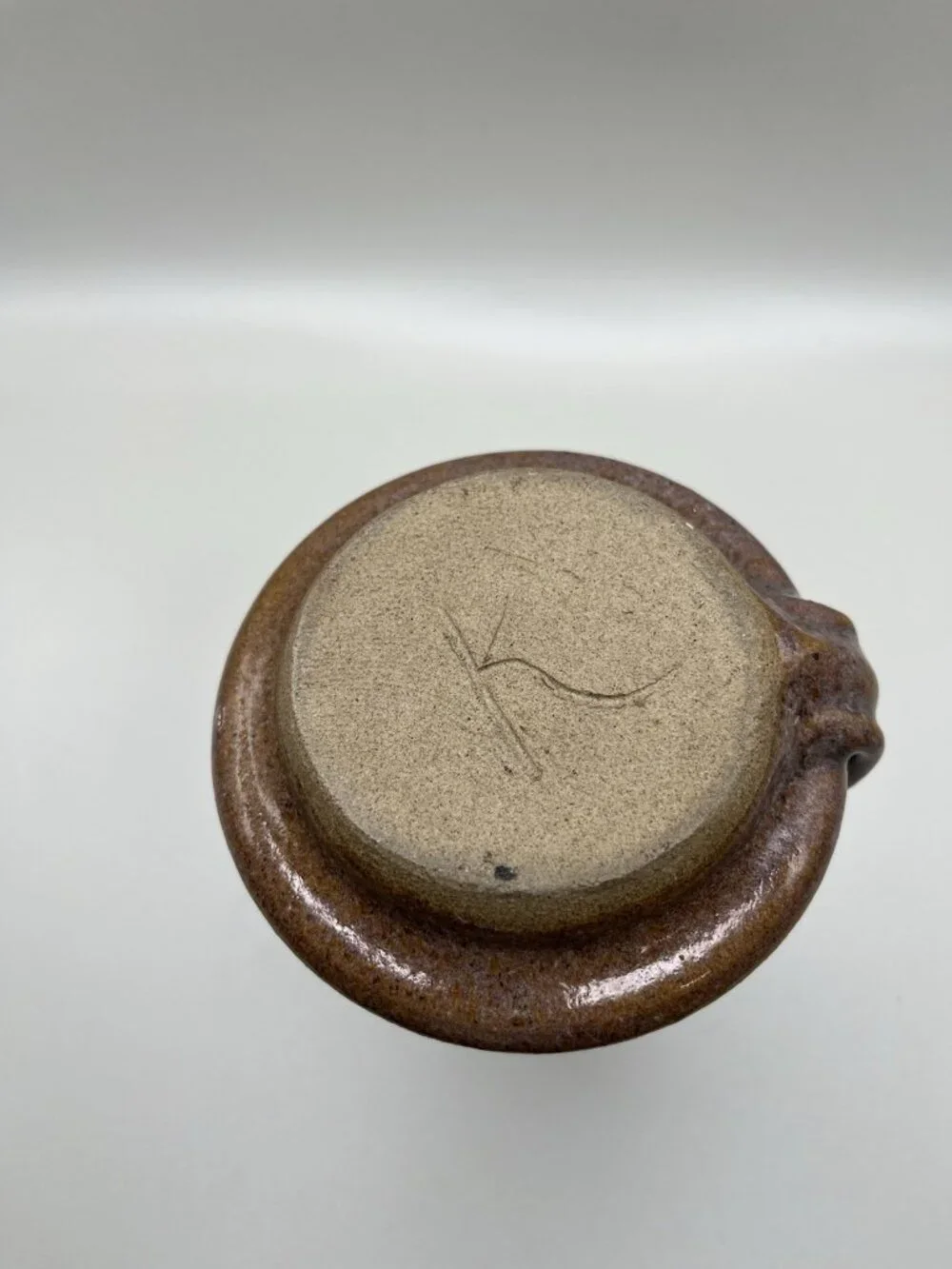 Handmade Pottery Chamberstick Candle Holder Folk Art Stoneware Rustic Cabin Boho
